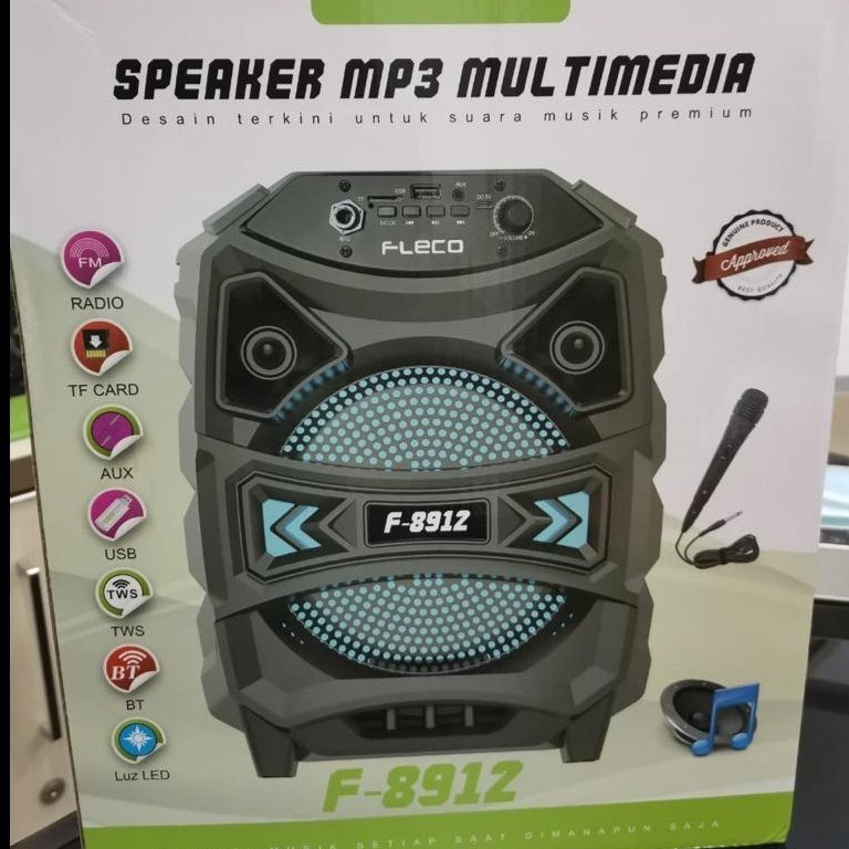 COD SPEAKER BLUETOOTH FLECO F 8912 PLUS MIC KARAOKE X-BASS //SPEAKER SALON AKTIF//SPEAKER KARAOKE//SPEAKER FLECO X-BASS//SPEAKER WIRELESS