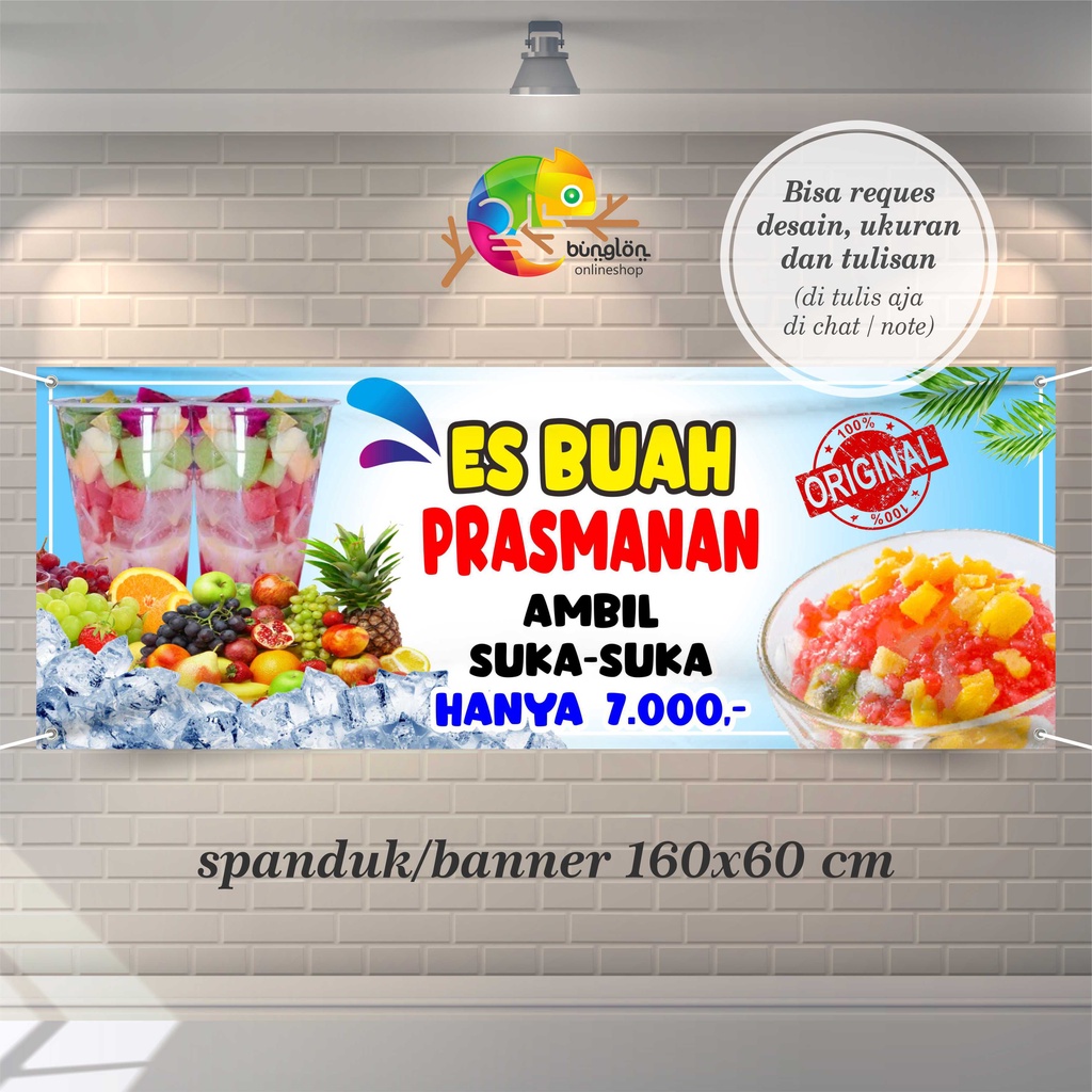 Jual Size 160x60 Cm Spanduk Banner Es Buah Prasmanan Keren Model B Shopee Indonesia 0708