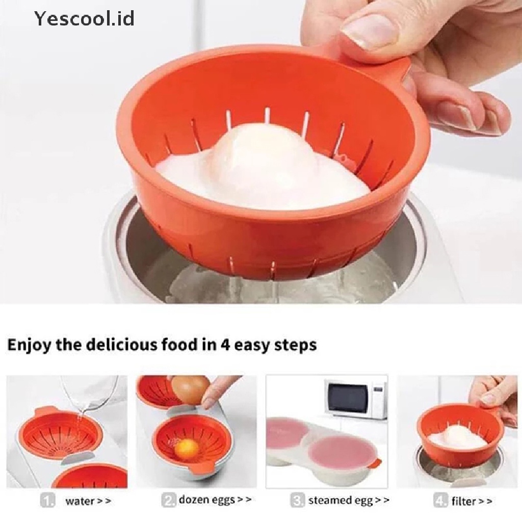 【Yescool】 Draining Egg Boiler Egg Poacher Steamer Set Kitchen Egg Cooker Tools  Kitchen .