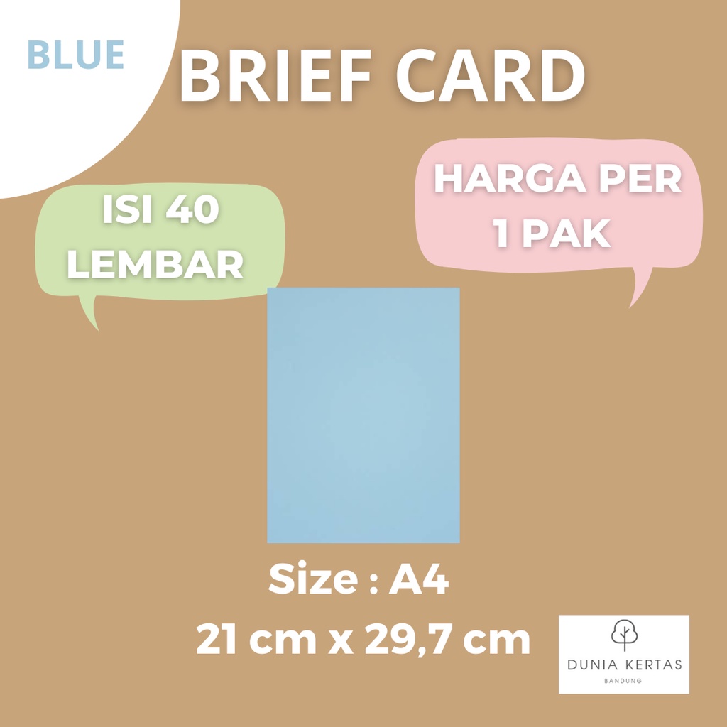 

Kertas Brief Card BC / manila BIRU A4 (1 Pak ISI 40 Lembar0