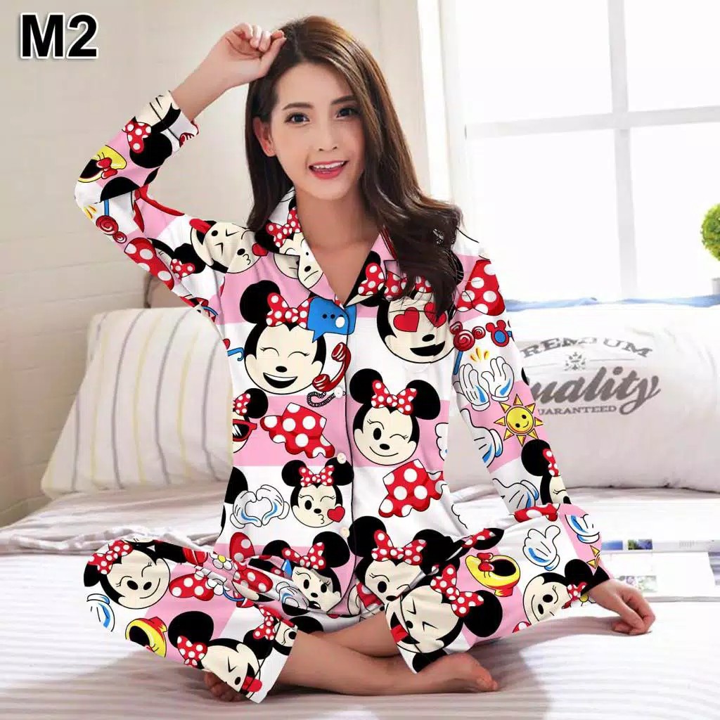 dealshoppp Baju Tidur Piyama Minnie Pink