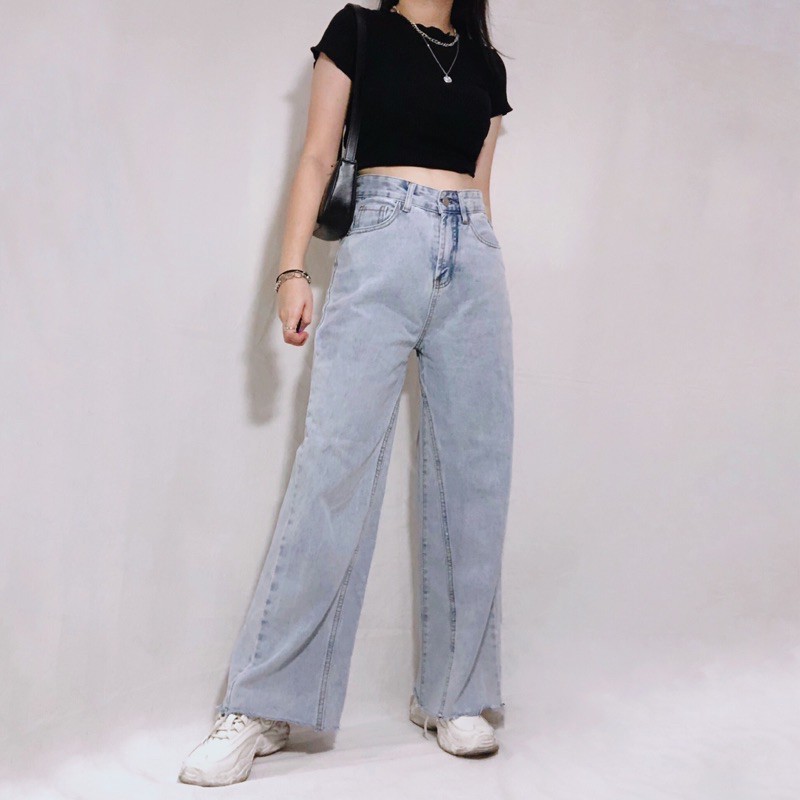 CLOTHIER - Luna Unfinished Baggy Jeans | Unisex Wide Leg Denim