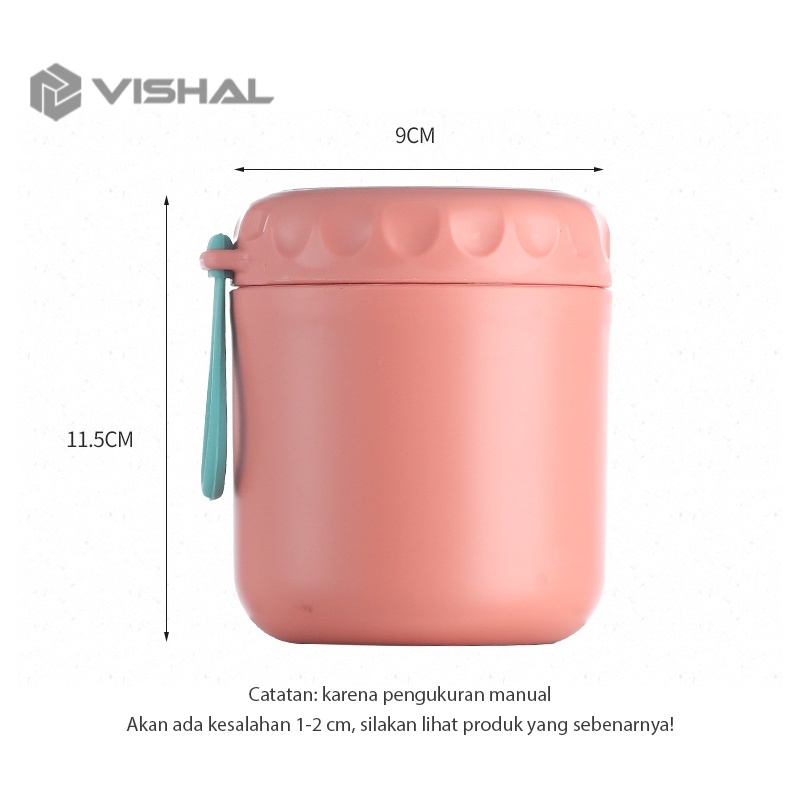 VISHAL Gelas Soup &amp; Ice Multifungsi + Sendok Anti Tumpah - BPA Free Anti Tumpah Sup Portable Cup VS-78