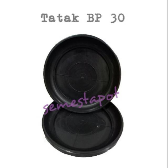 Tatakan pot tanaman bunga plastik diameter 30 cm hitam