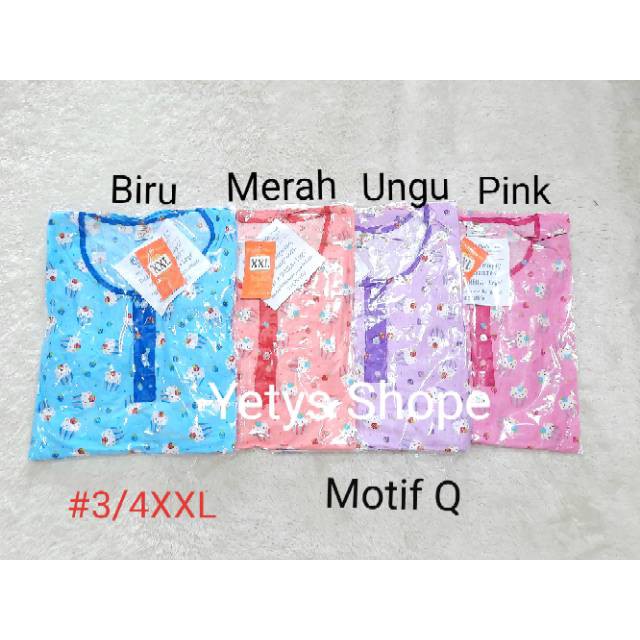 PIYAMA TERBARU BUAT REBAHAN/ Hoki&Sheila Jumbo LD120 C3/4 Baju Tidur Piyama Fit XXL