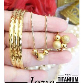 Titanium Set Perhiasan Wanita Gold Warna Emas 24k 249223