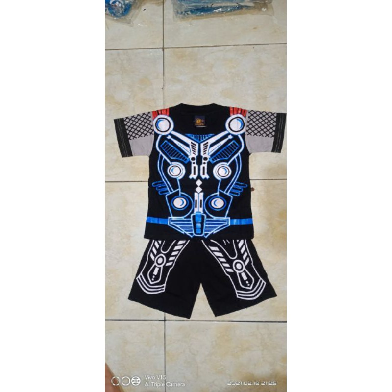 setelan pendek th0r/baju murah anak laki-laki/setelan superhero tor