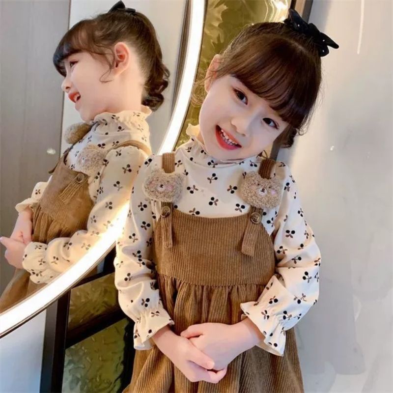 Dress anak cewek / baju rok overall perempuan usia 5-6 tahun