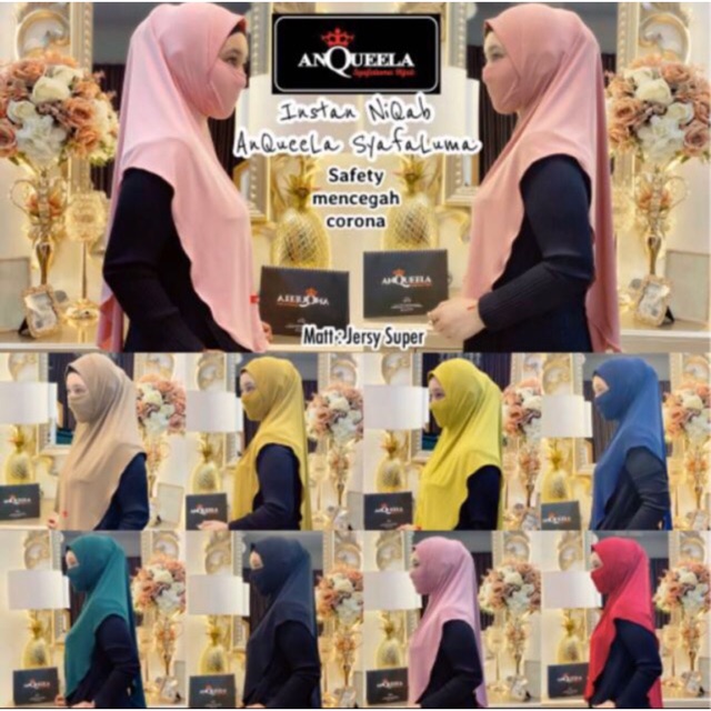 JILBAB TERBARU INSTANT NIQAB ANQUEELA ORI