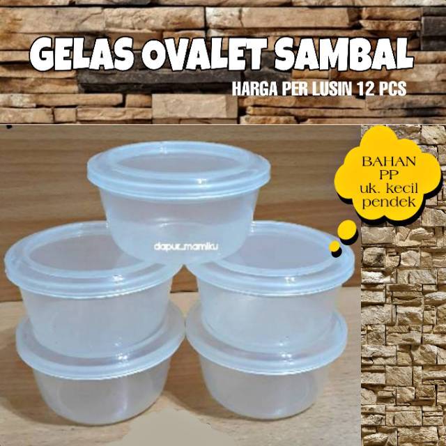 DAPURMAMI 12 pcs Cup Ovalet Sambal Cup Saos Gelas Cup Mayonaise