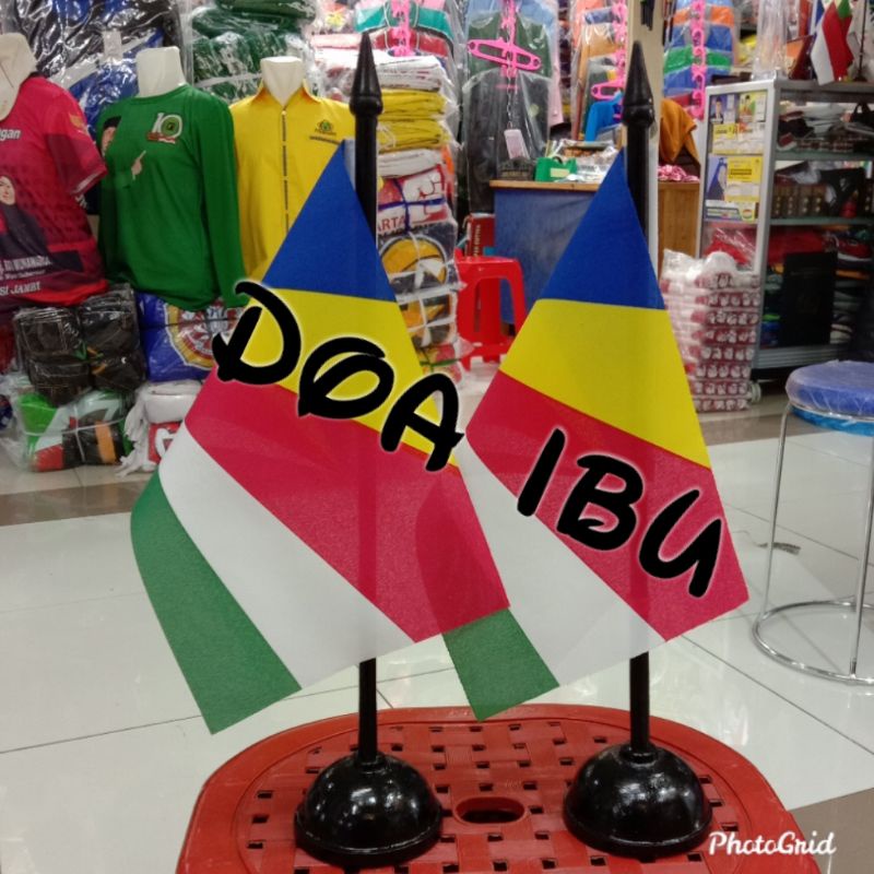 

best seller tiang kayu meja+bendera SEYCHELLES ready stock
