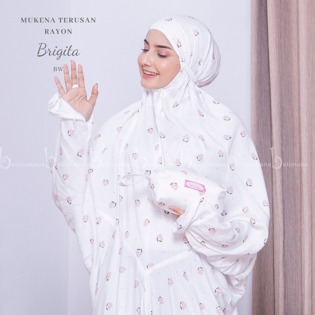 Nanoy Official - Mungkena Dewasa Rayon Terusan Traveling Jumbo Warna Putih Motif Bunga