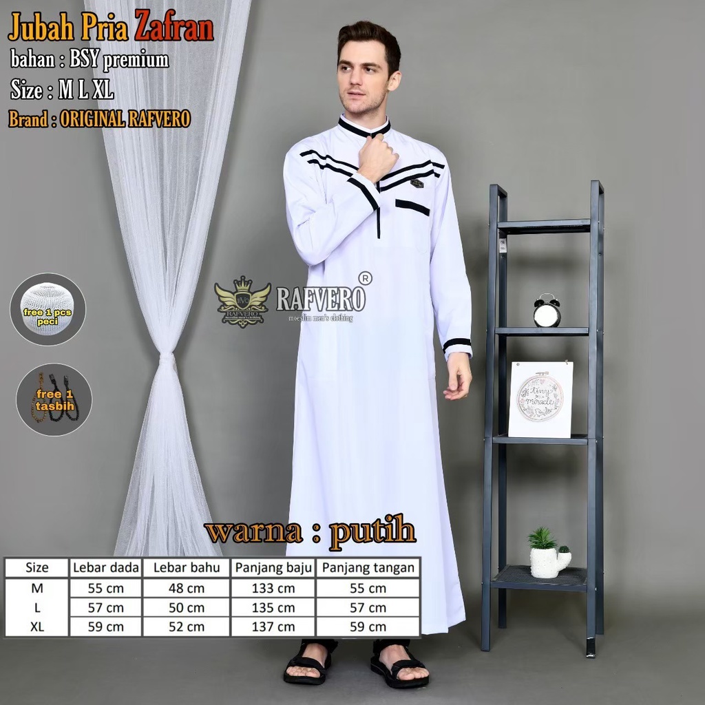 Jubah Gamis Muslim Pria Dewasa Zafran Original Rafvero