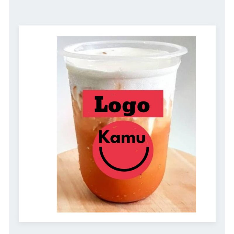 sablon cup plastik oval 14oz cup STARINDO per 1000pcs