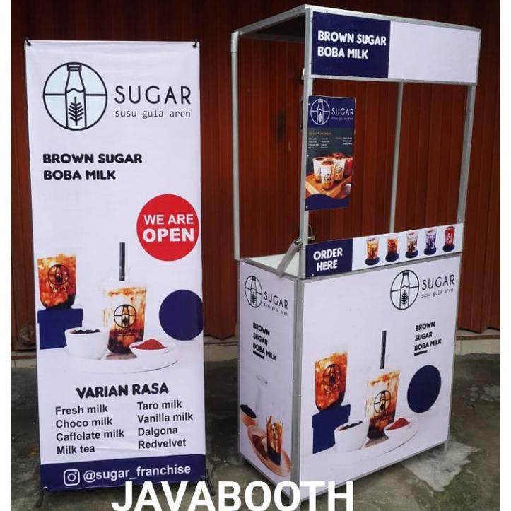 Booth Portable / Gerobak Lipat / Meja Lipat / Bonus Palang Tengah Dan Papan Menu ., ,.