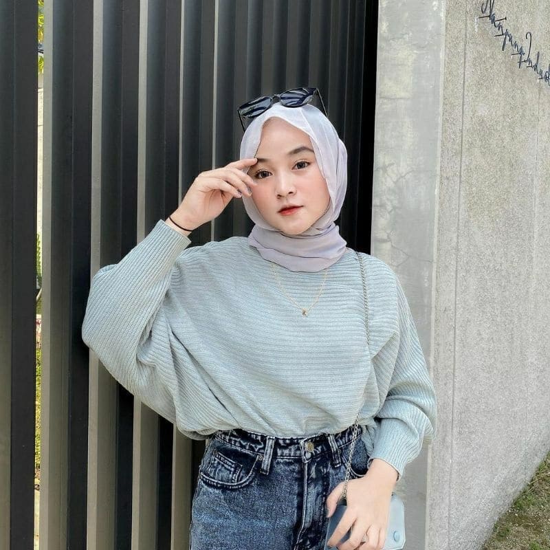 BLOUSE BAJU RAJUT BATWING OVERSIZE ATASAN MODEL KELELAWAR OUTER SWEATER KNIT WANITA