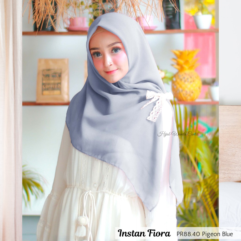 Hijabwanitacantik - Hijab Instan Fiora | Hijab Instan | Jilbab Instan Voal-Pigeon Blue