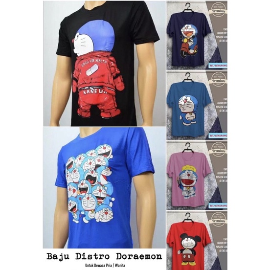 Baju Distro Doraemon Dewasa Pria & Wanita