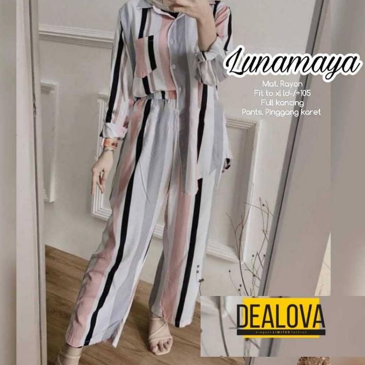 (VIRAL) piyama set - setelan wanita daily set rayon Ld 100 - 110