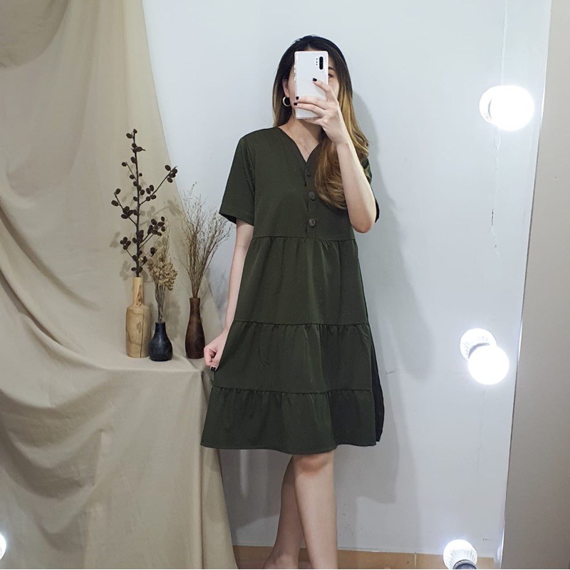 Dress Terusan Casual Wanita Premium - Ganni Layer Dress NWclothing