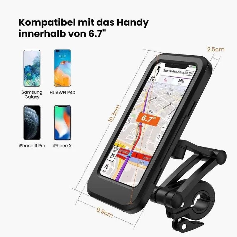 Bracket Dudukan Handphone Universal Tahan Air Anti Goyang Rotasi 360 Derajat Adjustable