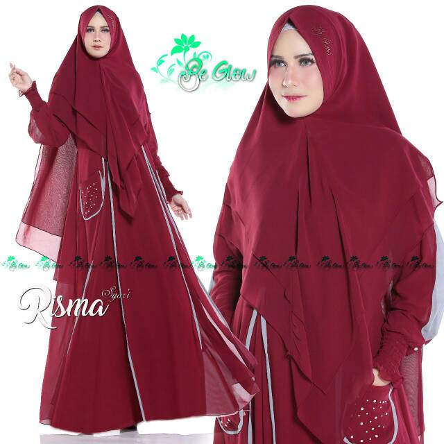 Gamis Syari Polos Cerutty Babydoll Risma Ori by Be Glow