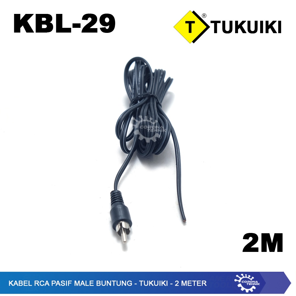 Tukuiki  - Kabel RCA Pasif Male Buntung- 2 Meter