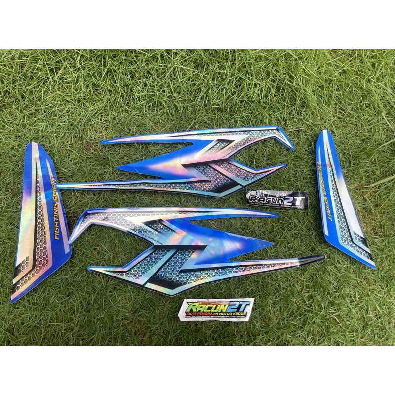 striping stiker Rx king 2004 biru HOLOGRAM CROM PELANGI