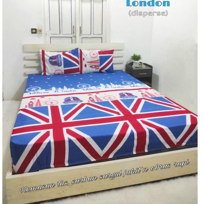Lagi Tren.. Sprei Motif Bendera Amerika dan LONDON|sprei karet setiap sudut|anti geser 82