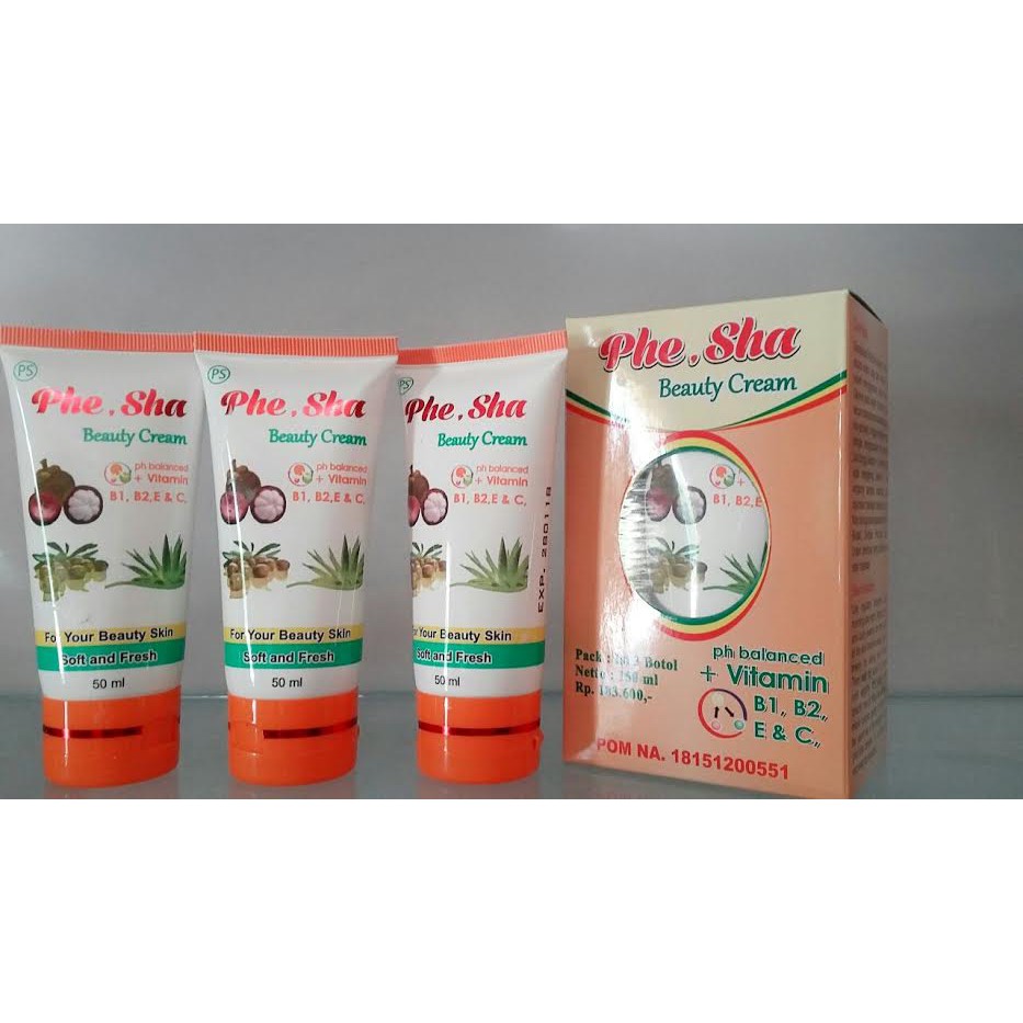 Paket Pemutih Wajah Phe Sha Beauty Cream ( 3 botol Cream Phe Sha )