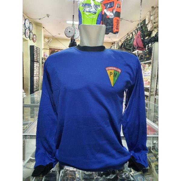 Kaos Bantalan POLISI MILITER | Kaos penembak POLISI MILITER Biru lengan panjang