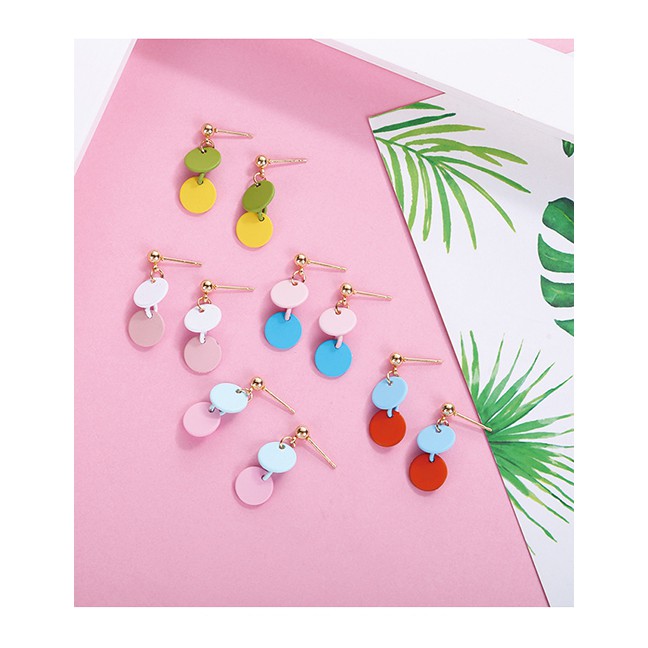 LRC Anting Tusuk Simple Round Shape Decorated Earrings