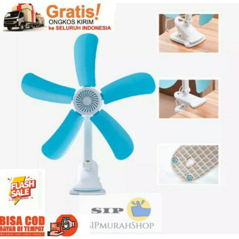 Kipas angin jepit 3in1 5 baling bisa meja dan dinding - Clip Fan 30W