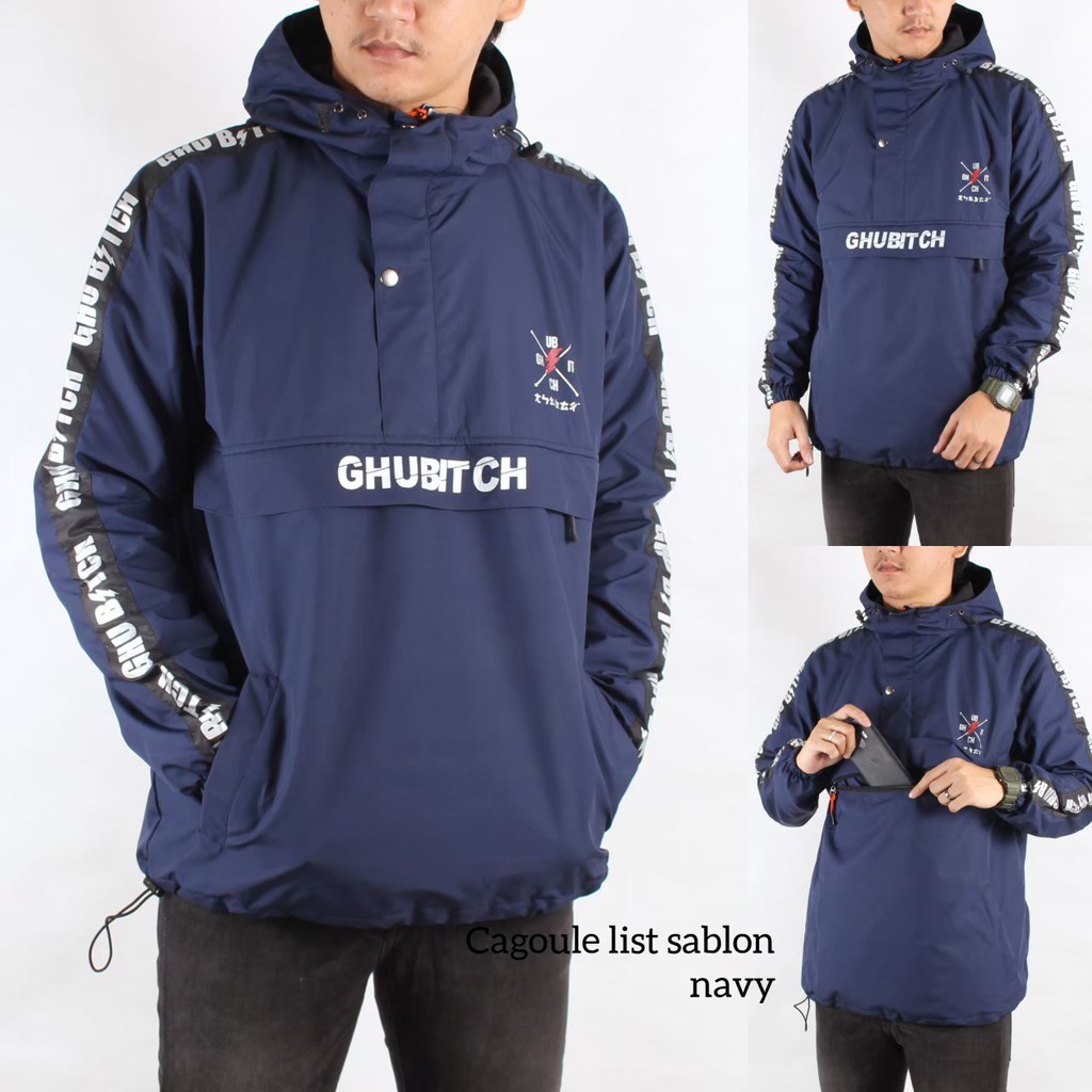 AKN- JAKET CAGOULE  LIST PRIA / JAKET CAGOULE GHUBITC ORIGINAL / JAKET CAGOULE WATERPROOF TERMURAH