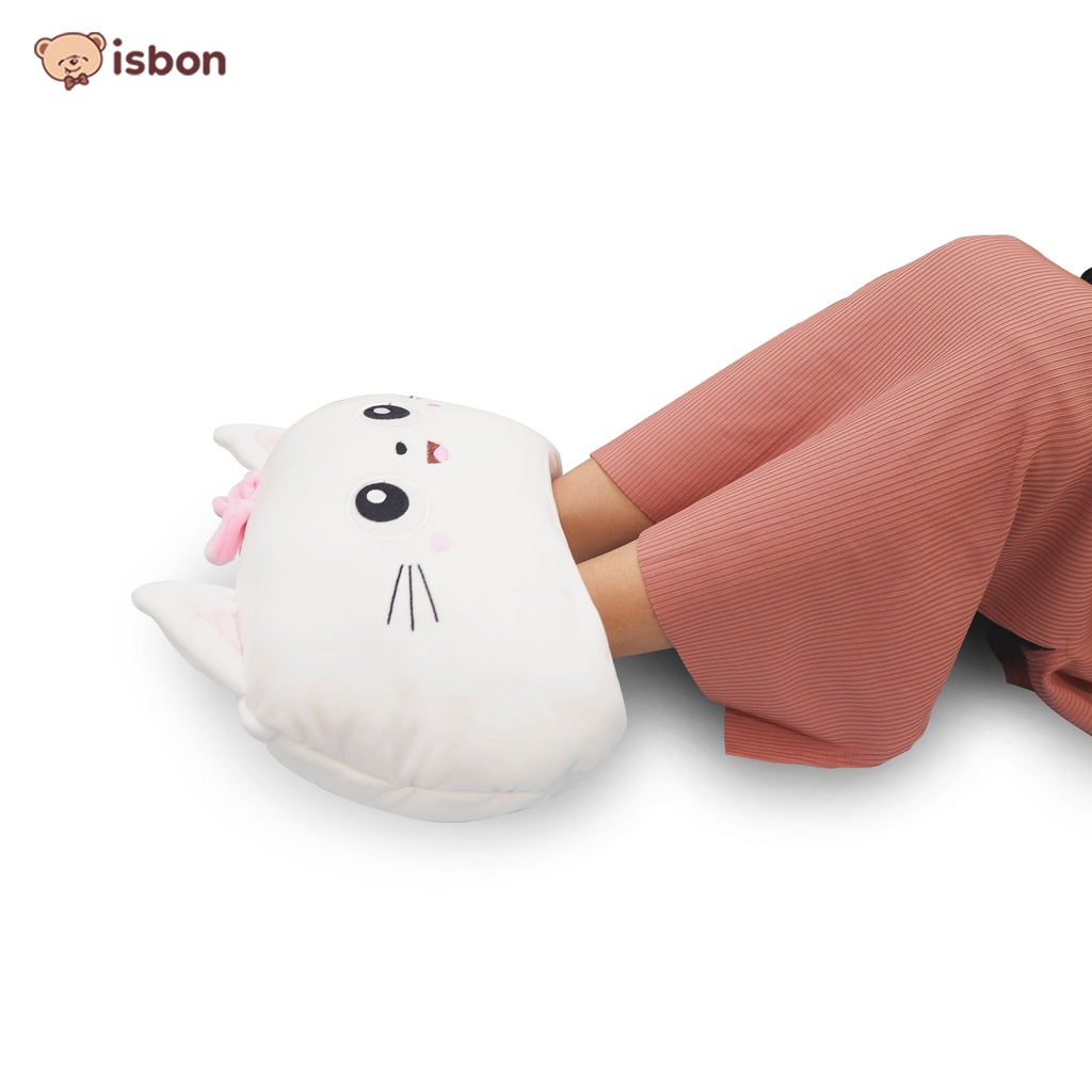 Boneka kucing Penghangat Kaki Foot Warmer Karakter Kucing Putih Poly  bahan squisy Lucu Istana Boneka