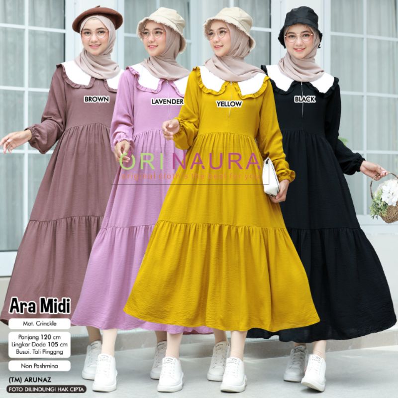 Dress wanita Ara midi by Ori Naura