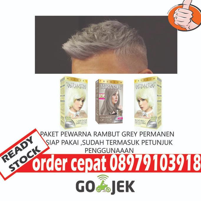 {{{{}}] PAKET  PEWARNA RAMBUT SILVER GREY ABU ABU SIAP PAKAI
