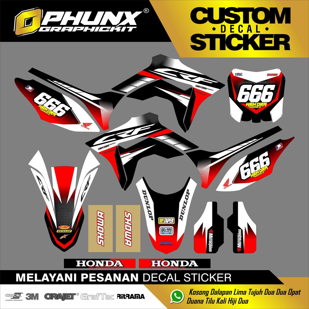 Sticker HONDA CRF 150 L Stiker Body Motor Custom No Motor Trail (18)