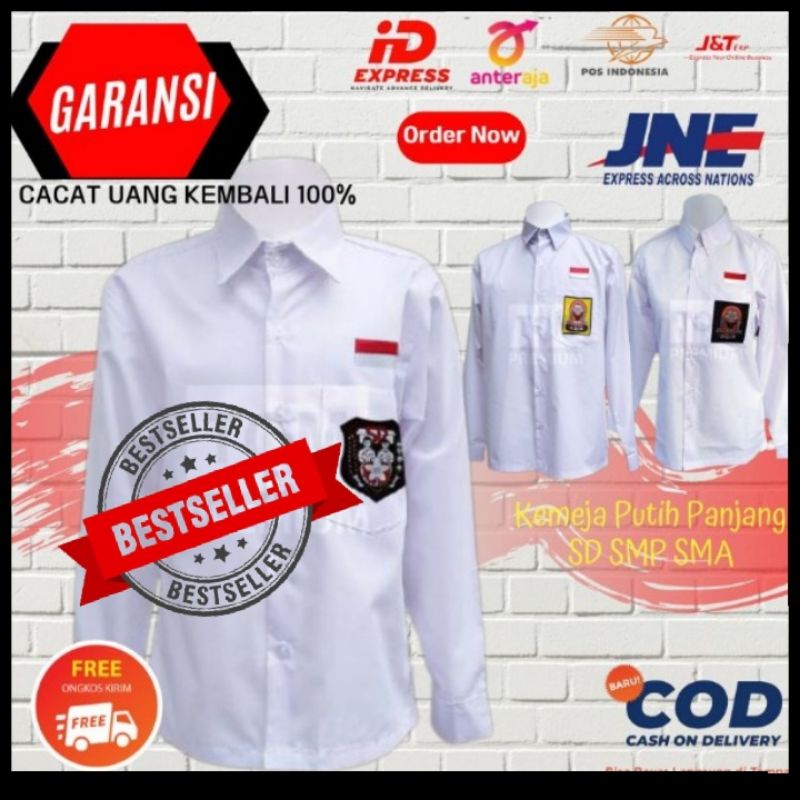 Sragam sekolah Putih SD SMP SMA Lengan panjang