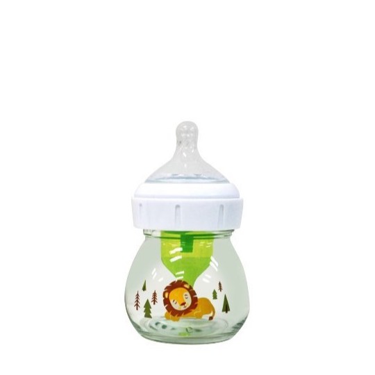 Dr. Brown's Glass Options+ Wide Neck Bottle With Lion Deco Botol Susu Kaca 2oz / 60ml