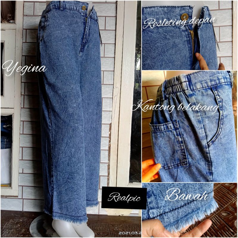 KULOT JEANS SNOW RAWIS BOYFRIEND STANDAR JUMBO/boyfriend jeans bestseller/kulot jeans standar rawis