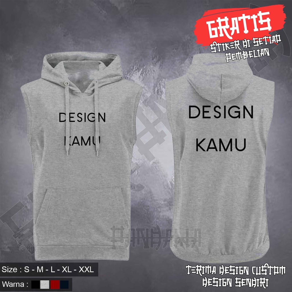 Vest Hoodie CUSTOM DESIGN SENDIRI Keren Pria Dan Wanita Distro PANDAWA
