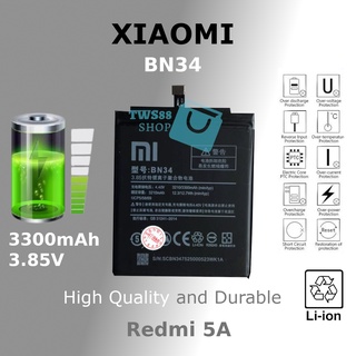 (TWS) Baterai Batre Battery Original Xiaomi Redmi 5A /  BN34