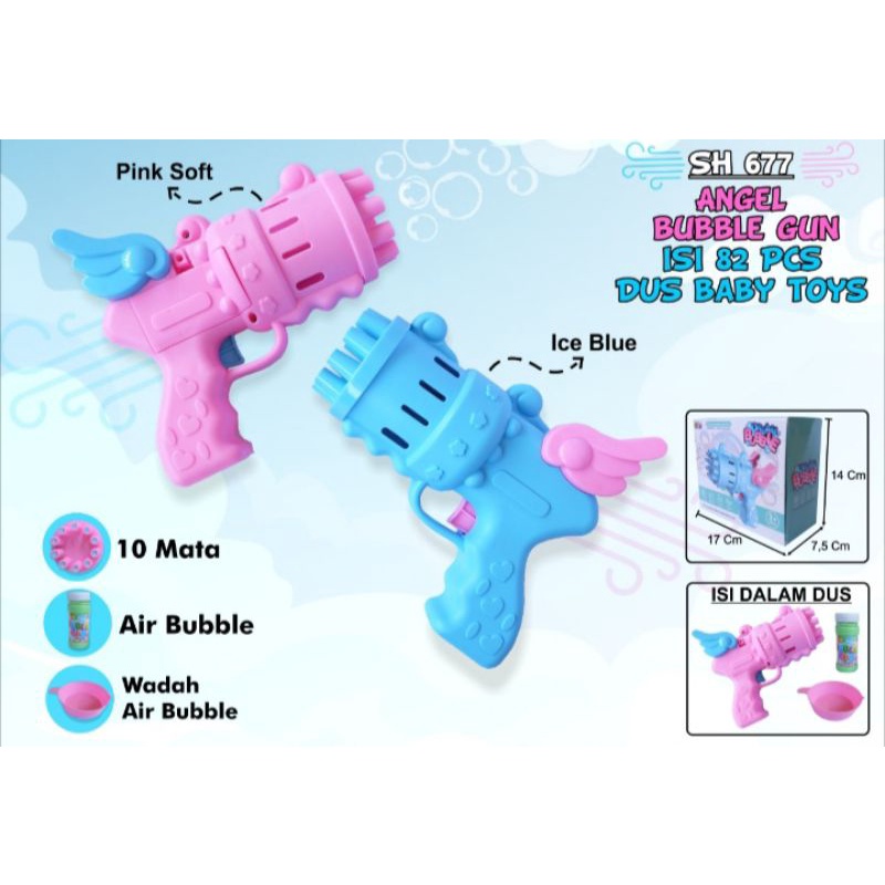 SH 677 - Mainan Pistol Bubble Gatling sayap Peri SH677 Electrik Angel Bubble Gun Baru