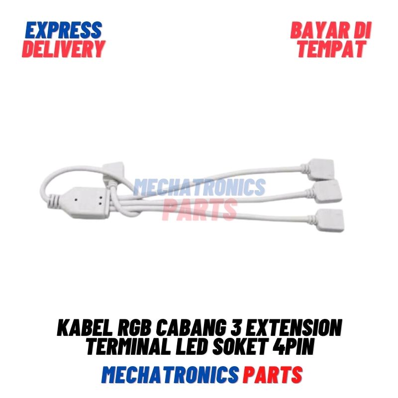 Kabel RGB Cabang 3 Extension Terminal LED Soket 4pin