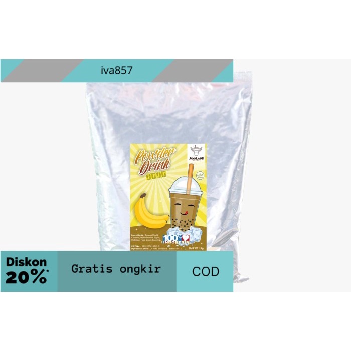 

PROMO buah Pisang Banana Bubuk Minuman Powder Javaland 1kg GRATIS ONGKIR