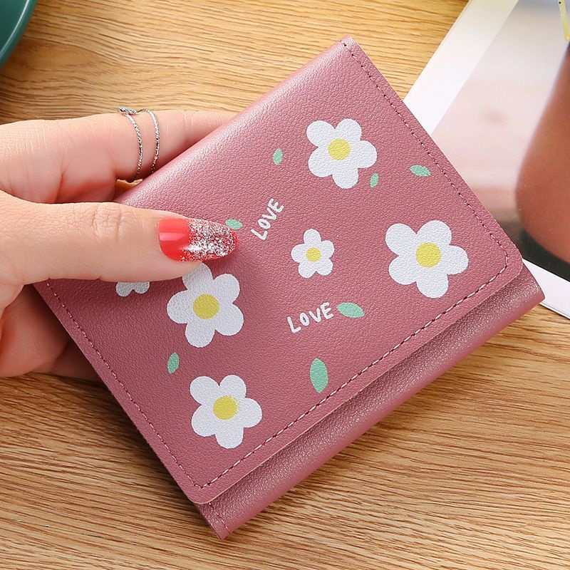 Dompet Wanita IMPORT KOREA Motif Flowery Lipat Pendek Fashion Dompet Cewek