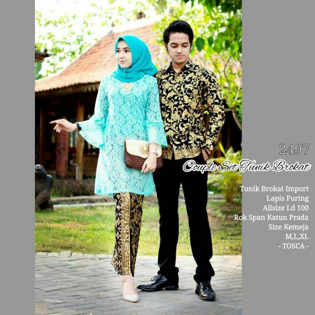 GROSIR BATIK COUPLE SET TUNIK BROKAT