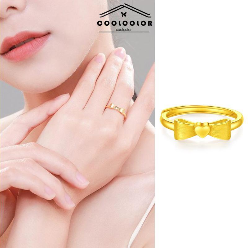 COD❤️Cincin kupu-kupu Busur Pembukaan Jari Telunjuk Disesuaikan Anti Karat Dan Luntur Mewah Aksesoris Fashion Perhiasan Fashion Simple Murah