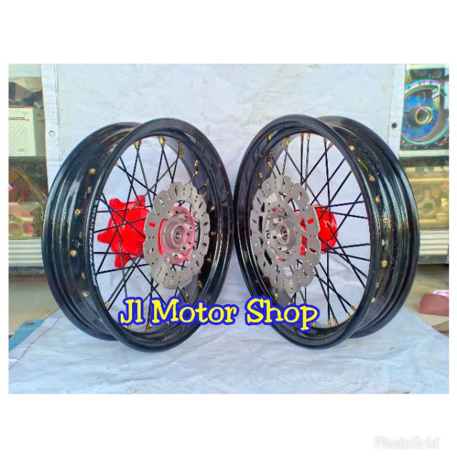 Wheelset Velg Supermoto Super Moto CRF 150 L CRF150 L WR 155 WR155 Pakai Tromol ORI pnp Free Cakram